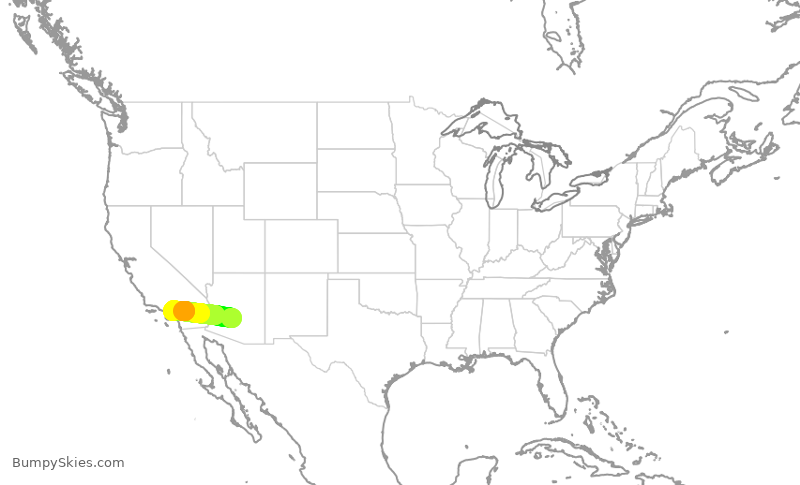 Turbulence forecast map for ENY4171, PHX to ONT