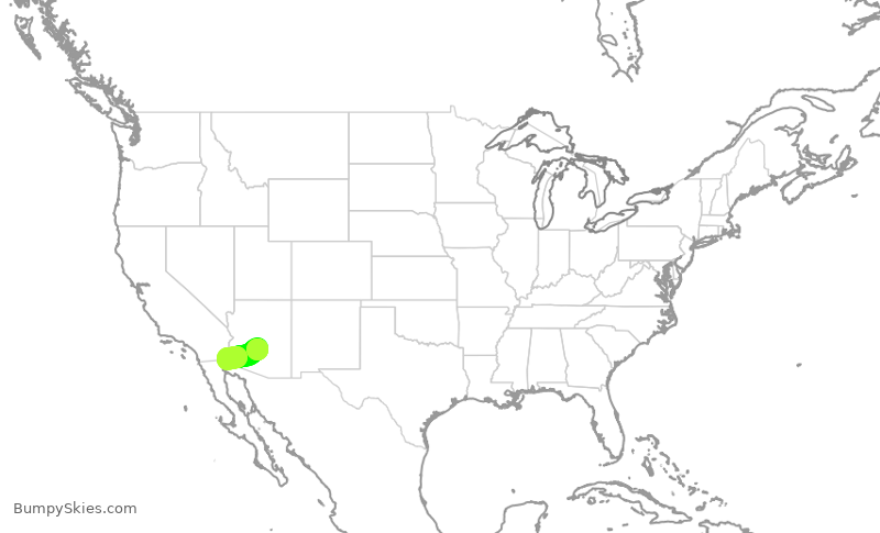 Turbulence forecast map for ENY4192, PHX to YUM