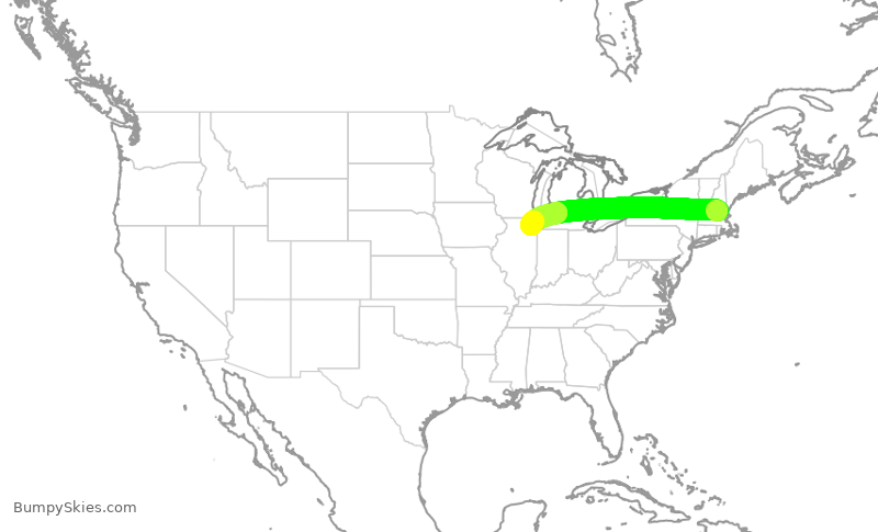 Turbulence forecast map for ENY4220, MHT to ORD