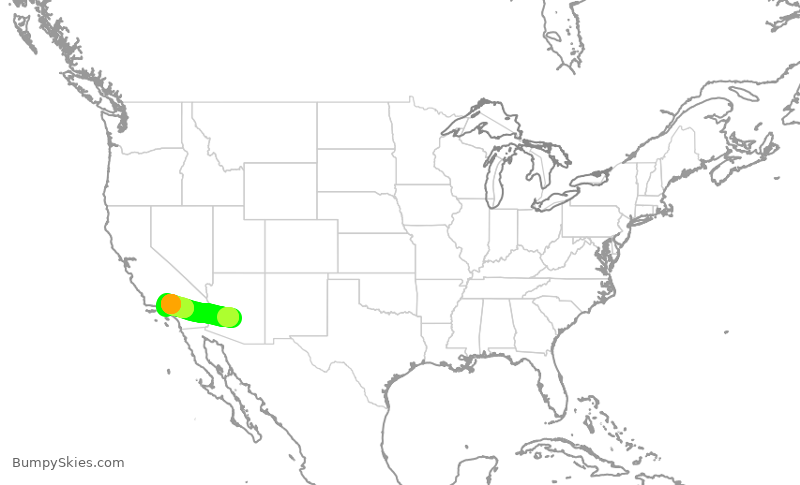 Turbulence forecast map for ENY4220, PHX to BUR