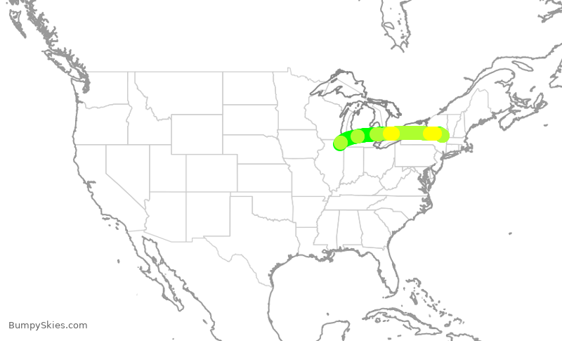 Turbulence forecast map for ENY4256, ALB to ORD