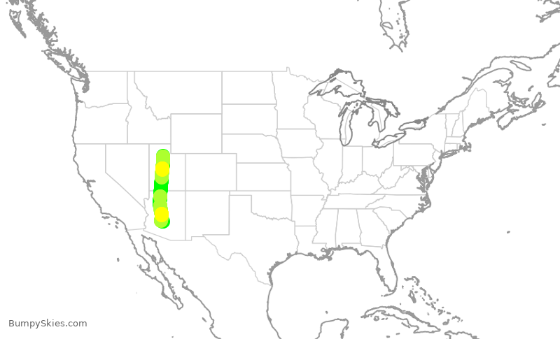 Turbulence forecast map for ENY4278, SLC to PHX