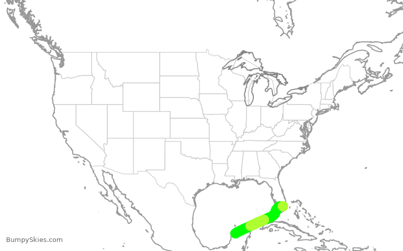 Turbulence forecast map for ENY4306, MIA to MID