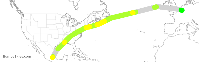 Turbulence forecast map for ETH3756, MMSM to LGG