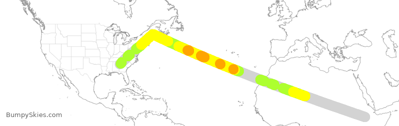 Turbulence forecast map for ETH518, ADD to ATL
