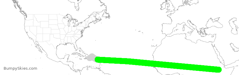 Turbulence forecast map for ETH8799, DSD to AAB