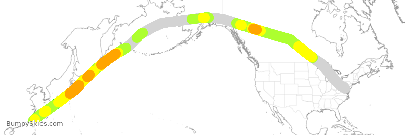 Turbulence forecast map for EVA003, IAD to TPE