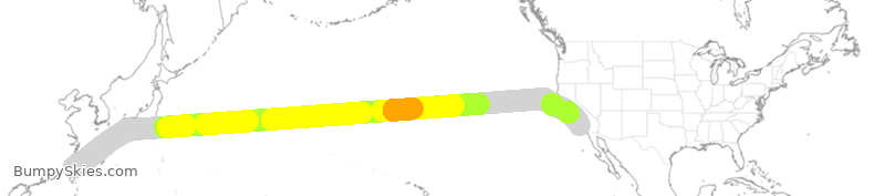 Turbulence forecast map for EVA006, CTP to LAX