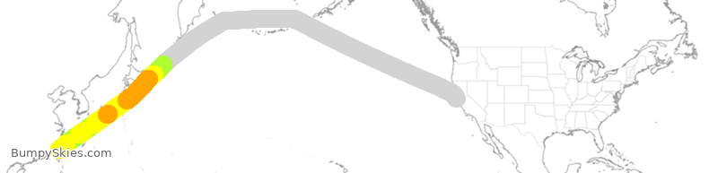 Turbulence forecast map for EVA007, SFO to CTP