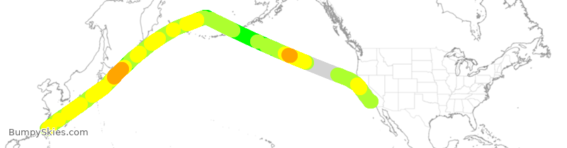 Turbulence forecast map for EVA011, LAX to CTP
