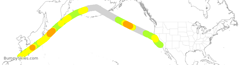 Turbulence forecast map for EVA015, LAX to CTP