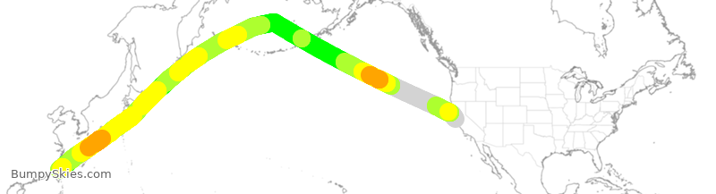 Turbulence forecast map for EVA017, SFO to CTP