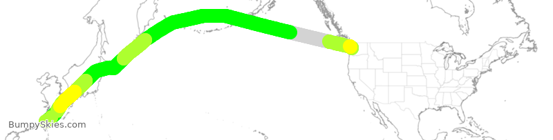 Turbulence forecast map for EVA023, SEA to TPE