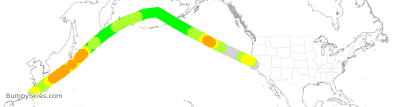 Turbulence forecast map for EVA027, SFO to CTP
