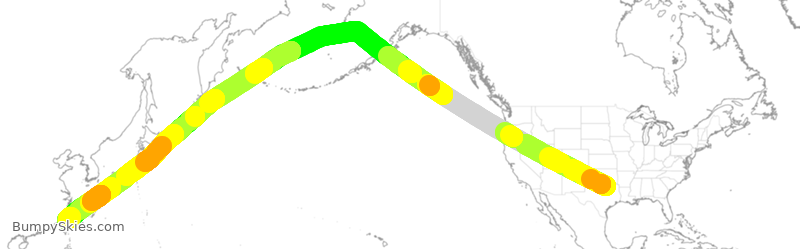Turbulence forecast map for EVA049, DFW to CTP