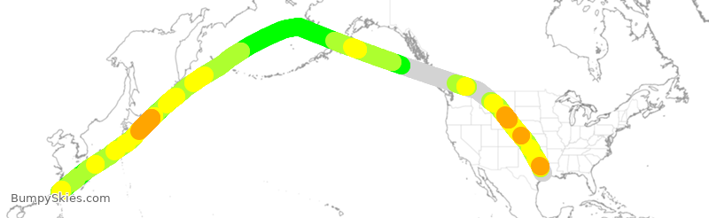 Turbulence forecast map for EVA051, IAH to CTP