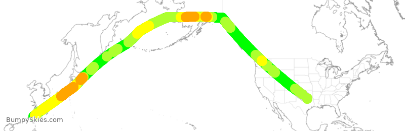 Turbulence forecast map for EVA1049, DFW to TPE