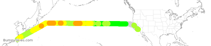 Turbulence forecast map for EVA11, LAX to TPE