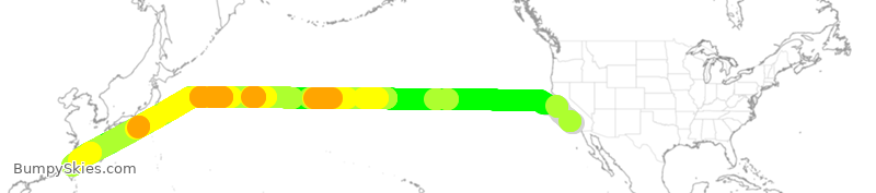 Turbulence forecast map for EVA15, LAX to TPE