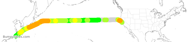 Turbulence forecast map for EVA17, SFO to TPE