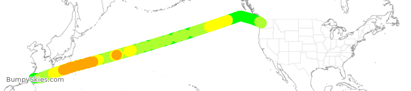 Turbulence forecast map for EVA25, SEA to TPE