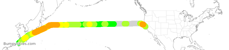 Turbulence forecast map for EVA27, SFO to TPE