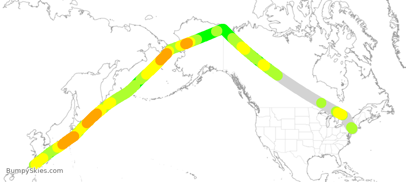 Turbulence forecast map for EVA31, JFK to TPE