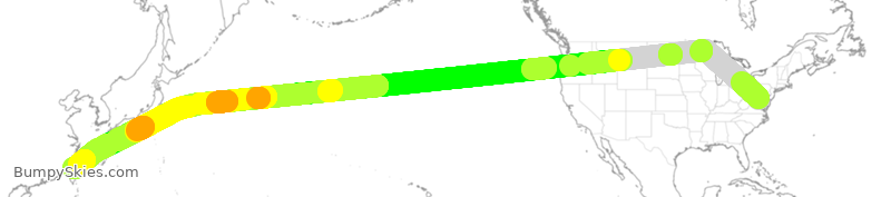 Turbulence forecast map for EVA3, IAD to TPE