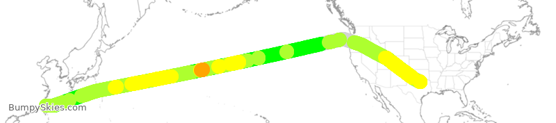 Turbulence forecast map for EVA49, DFW to TPE