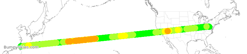 Turbulence forecast map for EVA4, TPE to IAD