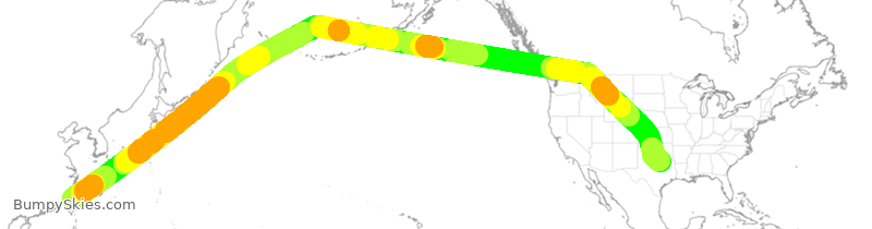 Turbulence forecast map for EVA50, TPE to DFW
