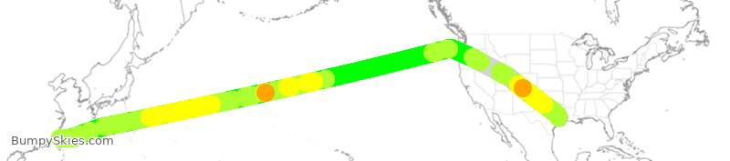 Turbulence forecast map for EVA51, IAH to TPE