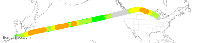 Turbulence forecast map for EVA55, ORD to TPE