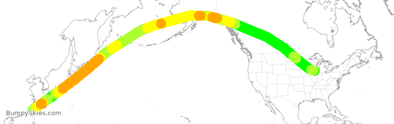 Turbulence forecast map for EVA56, TPE to ORD