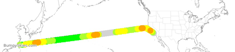 Turbulence forecast map for EVA609, LAX to TPE