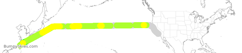 Turbulence forecast map for EVA621, LAX to CTP