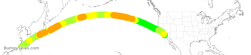 Turbulence forecast map for EVA622, TPE to LAX