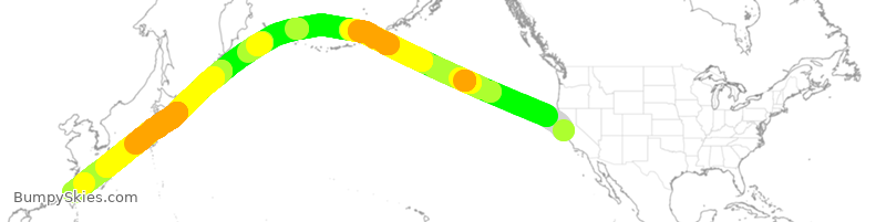 Turbulence forecast map for EVA629, SFO to CTP