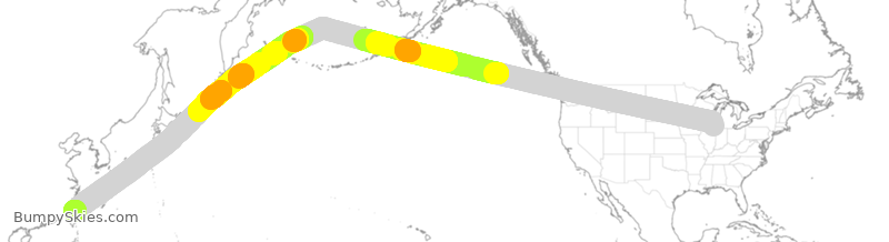 Turbulence forecast map for EVA641, ORD to CTP