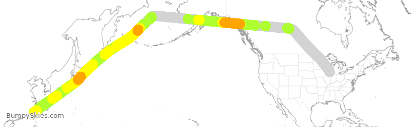 Turbulence forecast map for EVA653, ORD to CTP