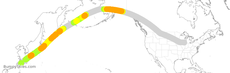 Turbulence forecast map for EVA661, ORD to TPE