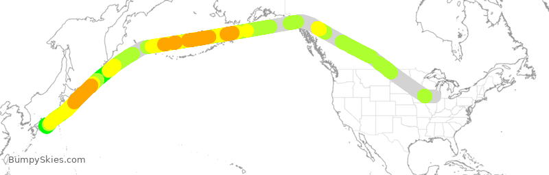 Turbulence forecast map for EVA683, ORD to KIX