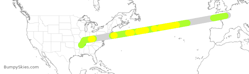 Turbulence forecast map for FDX9831, FPG to MEM