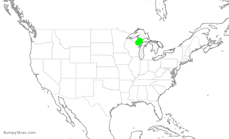 Turbulence forecast map for FFL240, SAW to IMT