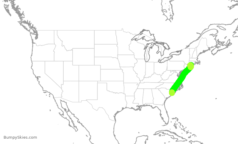 Turbulence forecast map for FFT1682, MYR to ISP