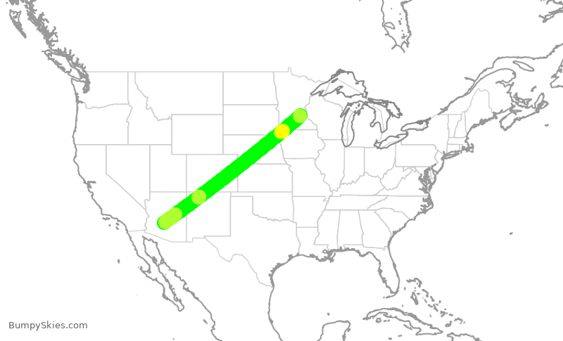 Turbulence forecast map for FFT2397, MSP to PHX