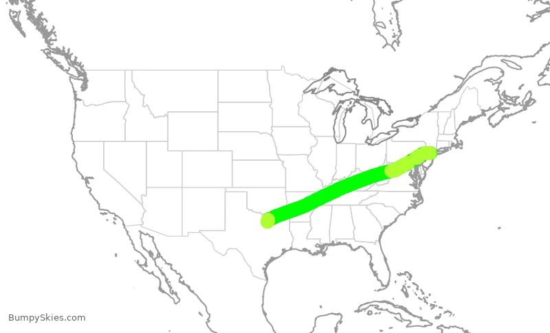 Turbulence forecast map for FFT2471, EWR to DFW