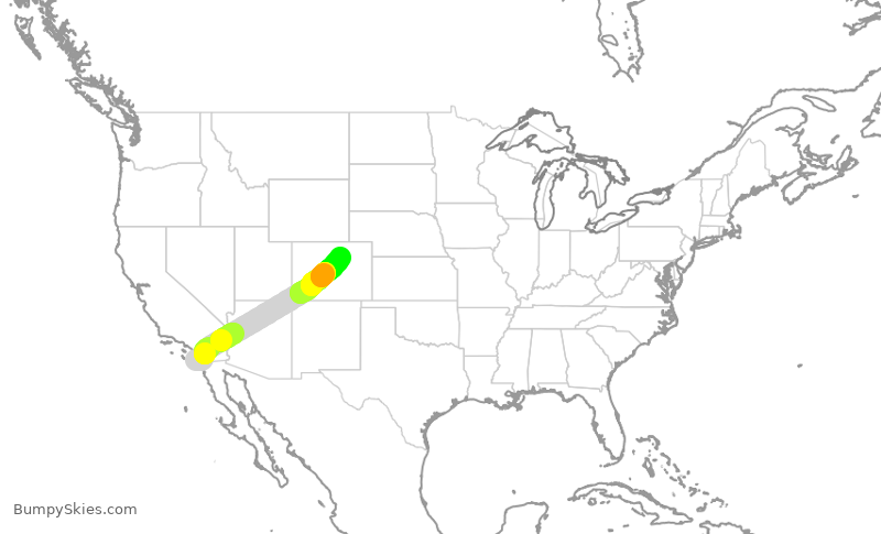 Turbulence forecast map for FFT2818, SAN to DEN