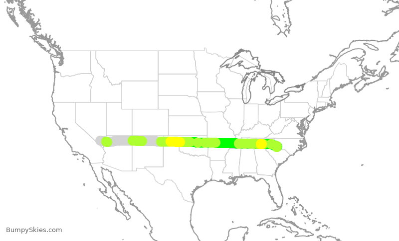 Turbulence forecast map for FFT2988, LAS to CLT