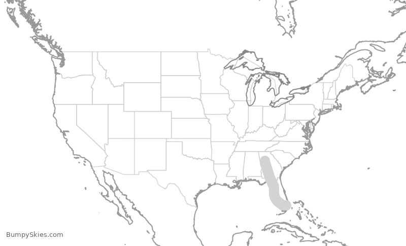 Turbulence forecast map for FFT3014, ATL to FLL